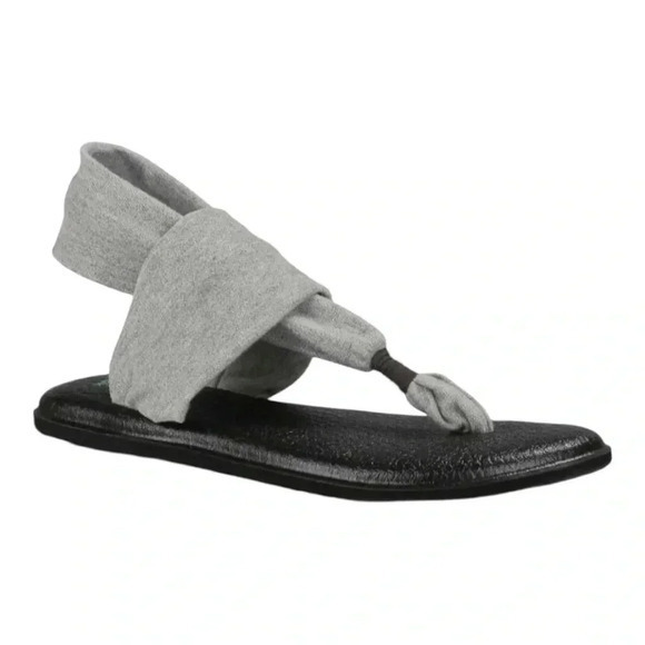 Sanuk Yoga Sling‎ 2 Sandal Gray Lightweight Stretch Knit Women Size 6 - Picture 1 of 9